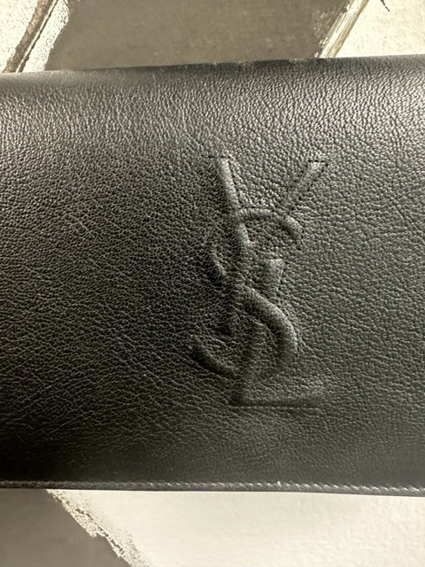 YSL Black Wallet on Chain Gold Hardware