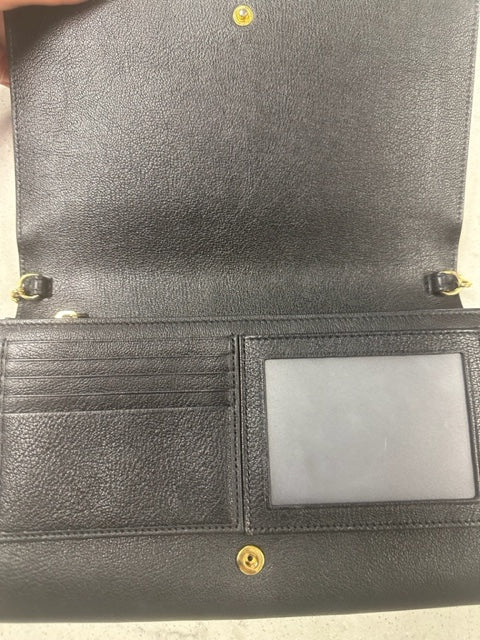 YSL Black Wallet on Chain Gold Hardware