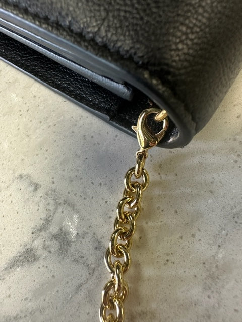 YSL Black Wallet on Chain Gold Hardware
